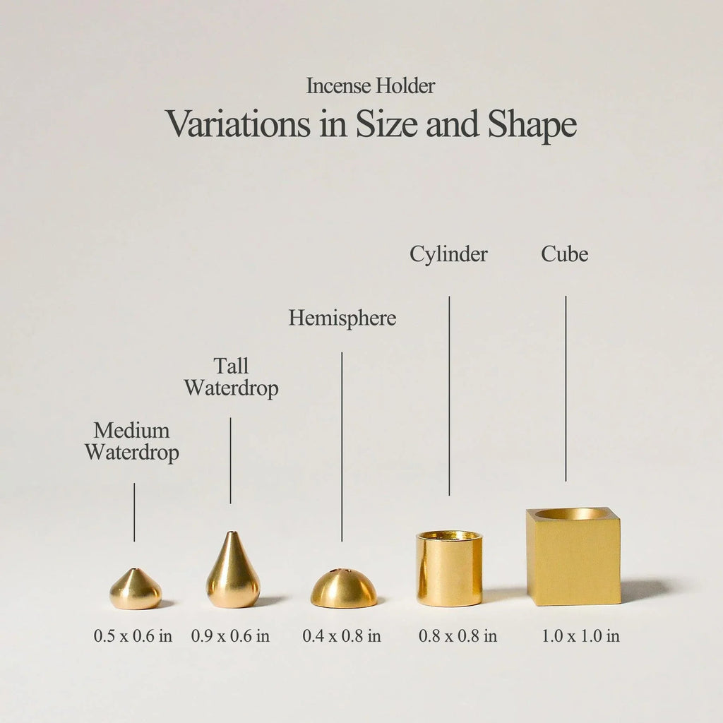 Cedar and Myrrh Incense Holder Brass Waterdrop | Tall