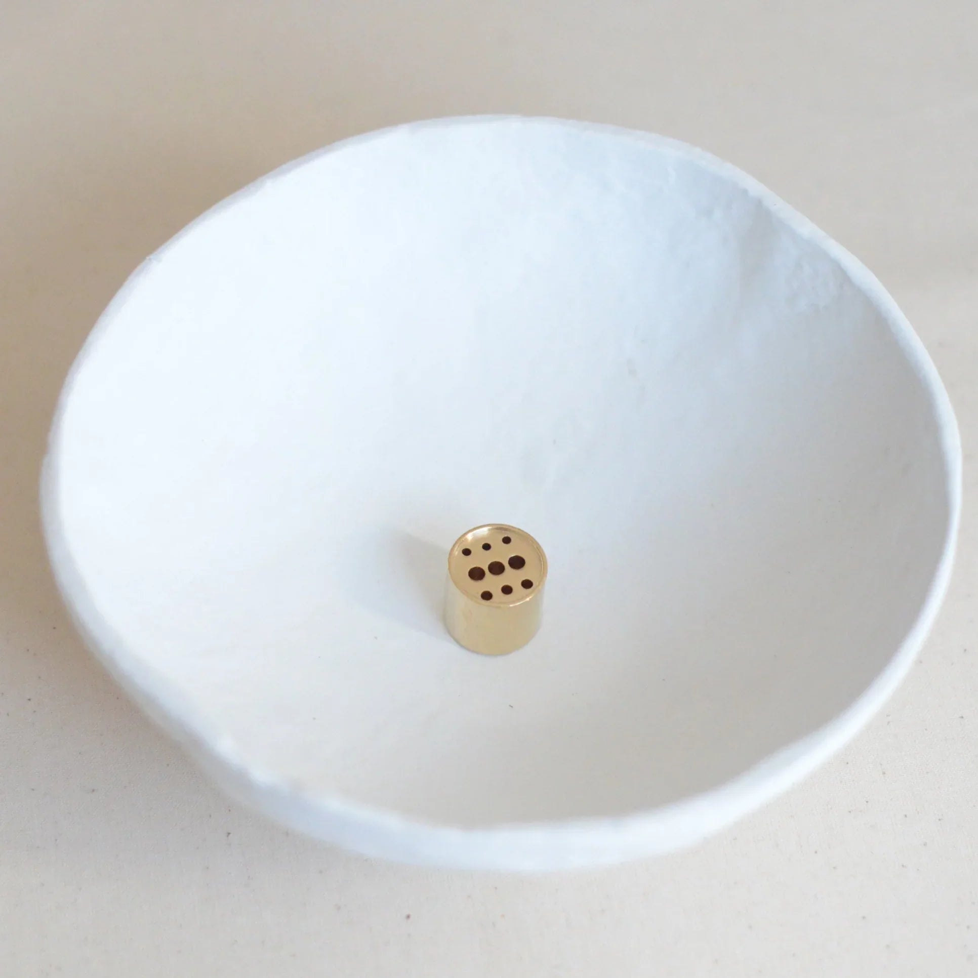 Cedar and Myrrh Incense Holder Brass Cylinder