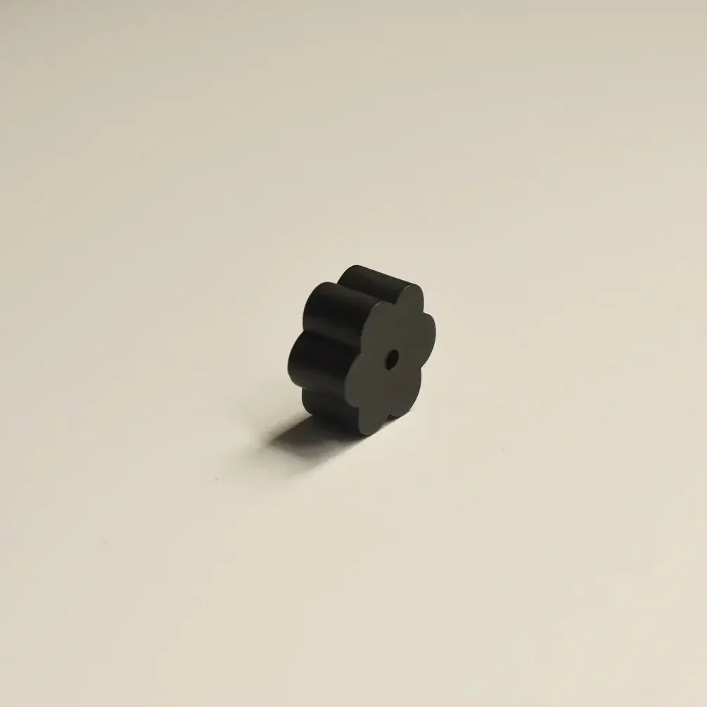 Cedar and Myrrh Incense Holder Brass Flower Black