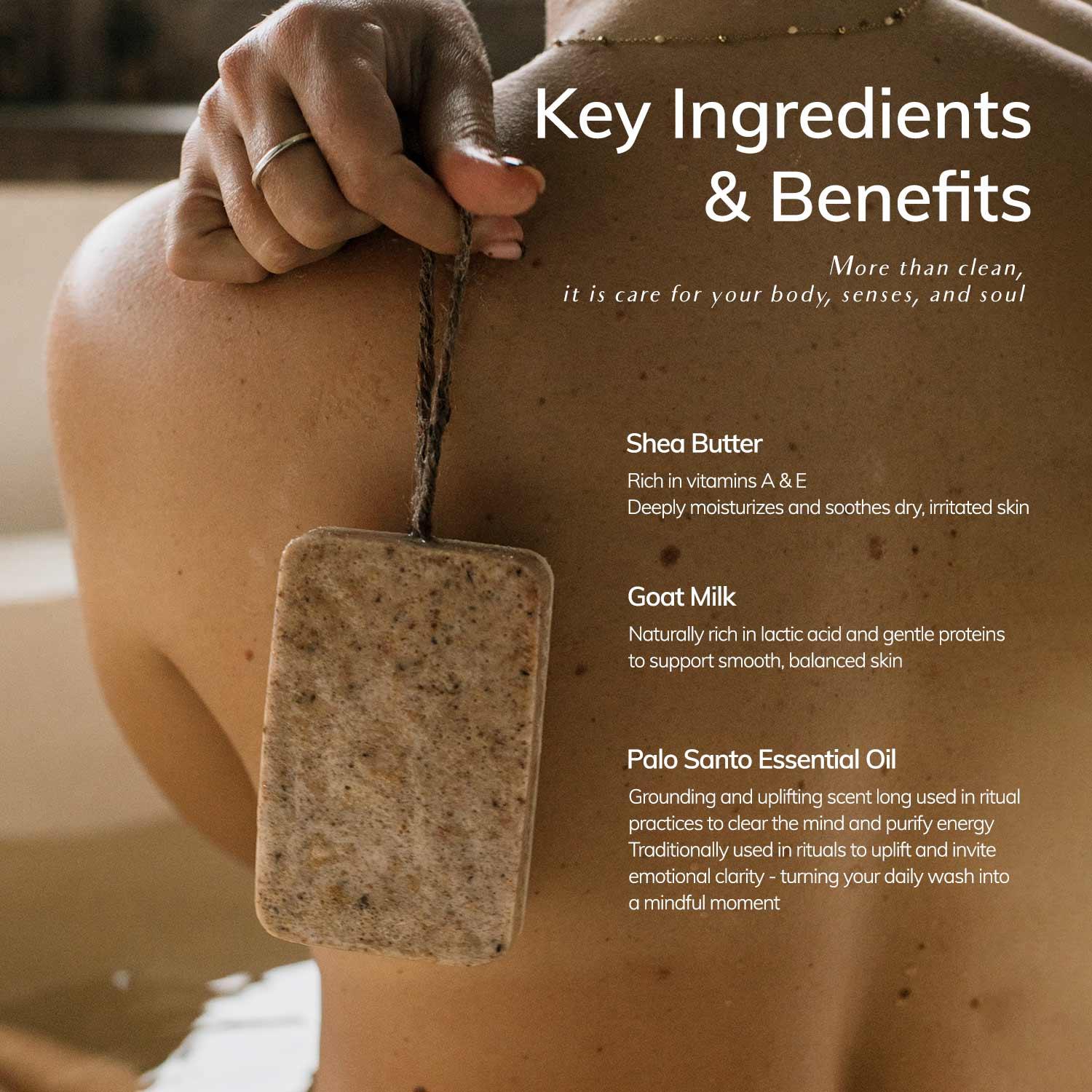 Cedar and Myrrh Bar Soap Exfoliating | Palo Santo | Hand-wrapped Version | Limited