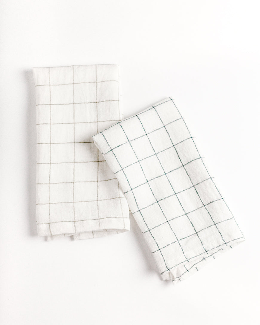 Creative Women Stone Washed Linen Windowpane Napkins