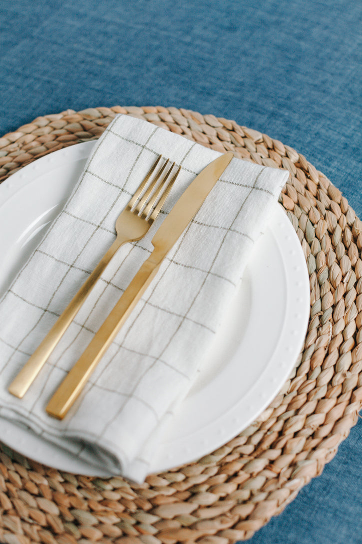 Creative Women Stone Washed Linen Windowpane Napkins