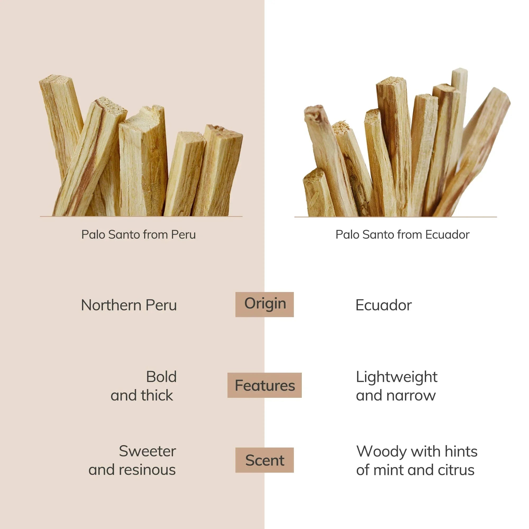Cedar and Myrrh Palo Santo Sticks - 10 Pieces Ecuadorian