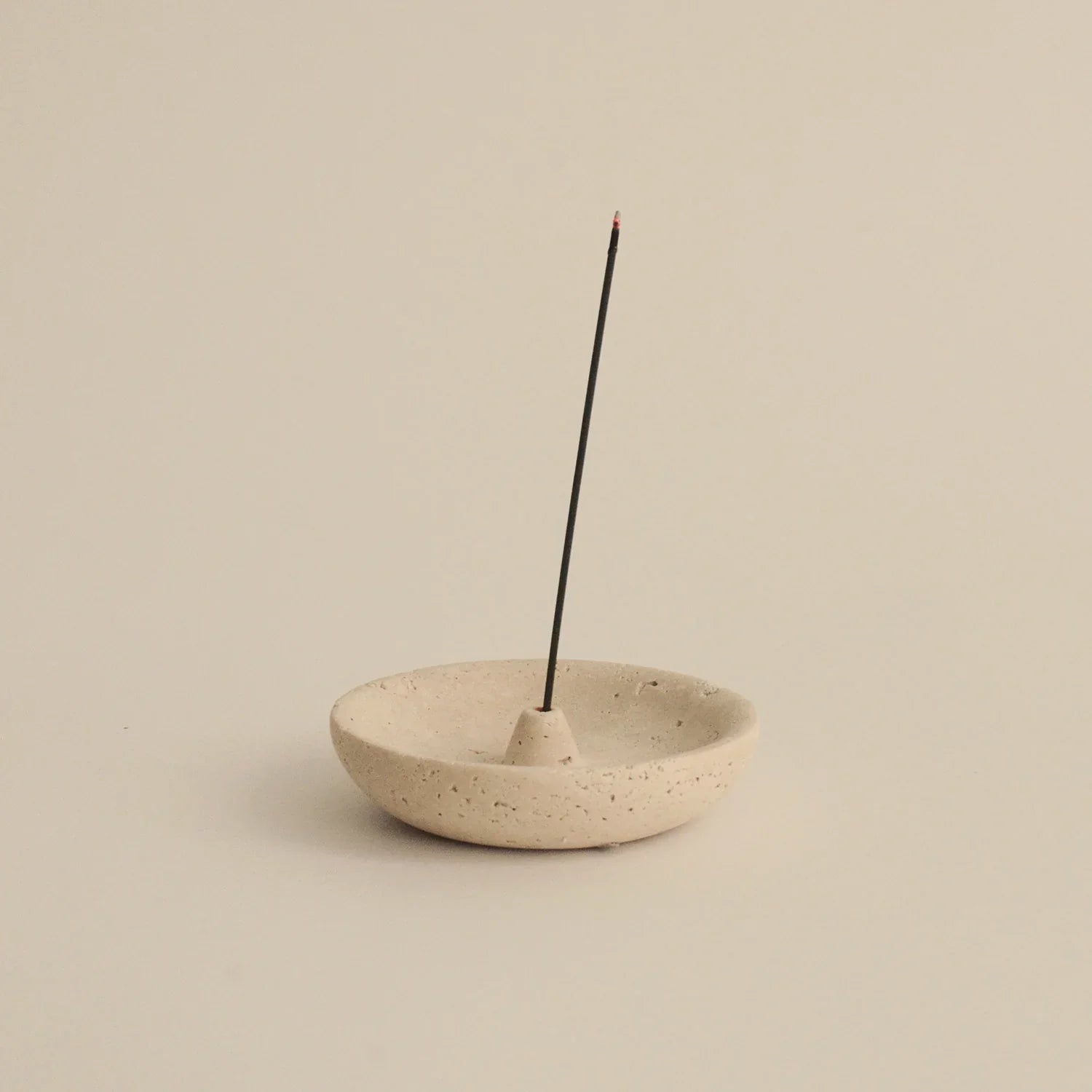 Cedar and Myrrh Incense Holder Plate Travertine